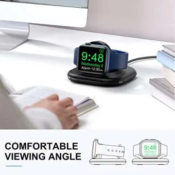 Foldable Apple Watch Charger Stand with Nightstand Mode