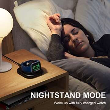 Foldable Apple Watch Charger Stand with Nightstand Mode