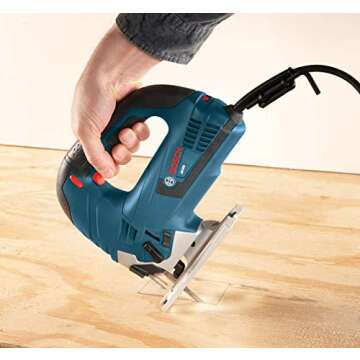 BOSCH JS365 120V 6.5 Amp Top-Handle Jigsaw Kit Variable Speed, 45 Degree Bevel Cuts, Up to 3,000 SPM