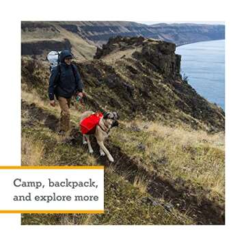 Ruffwear, Palisades Dog Backpack, Multi-Day Hiking Pack with Saddlebags and Hydration Bladders, Red ...