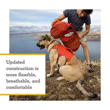 Ruffwear, Palisades Dog Backpack, Multi-Day Hiking Pack with Saddlebags and Hydration Bladders, Red Sumac, Large/X-Large