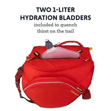Ruffwear, Palisades Dog Backpack, Multi-Day Hiking Pack with Saddlebags and Hydration Bladders, Red Sumac, Large/X-Large