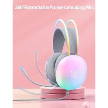 RGB Gaming Headset with Microphone, Surround Sound & Comfort