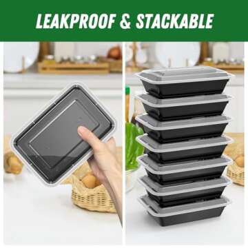 Dealusy 50 Pack Meal Prep Containers - Sturdy & Leakproof