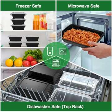 Dealusy 50 Pack Meal Prep Containers - Sturdy & Leakproof