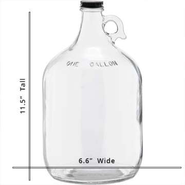 C-Store Packaging - 1 Gallon (128 oz) Clear Glass Jug With 38mm Cap | FAST SAME DAY SHIPPING