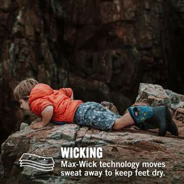 Bogs Kids York Boys and Girls Waterproof Insulated Rubber and Neoprene Winter Rain Boot, Solid Black, 10 US Unisex Toddler