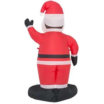 Costume Agent Inflatable Indoor and Outdoor Christmas Decoration - Black Santa - 4 feet - Christmas Inflatables - Vacation Inflatable