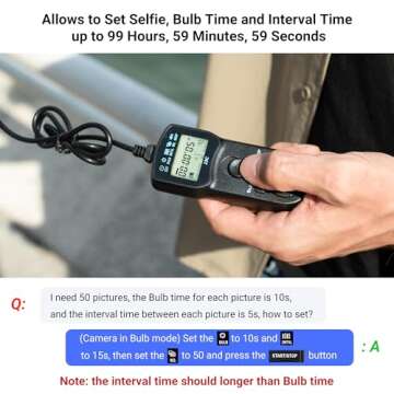 JJC Intervalometer Timer Remote Shutter Release Time Lapse for Nikon D750 D780 Z7 Z7II Z6 Z6II Z6III Z5 D7200 D7500 D7100 D7000 D5600 D5500 D5300 D5200 D5100 D5000 D3300 D3200 D610 D600 & More Camera