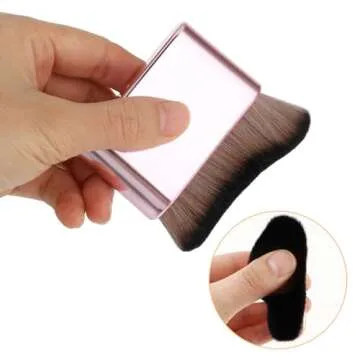 Molain Self Tanner Brush, Large Kabuki Brush for Body, Sunless Tanner Makeup Brushes, Face Makeup Brush for Foundation, Blusher, Shadow, Bronzer (Pink Rose Gold)