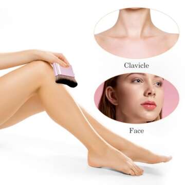 Molain Self Tanner Brush, Large Kabuki Brush for Body, Sunless Tanner Makeup Brushes, Face Makeup Brush for Foundation, Blusher, Shadow, Bronzer (Pink Rose Gold)