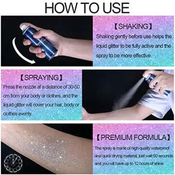 Shiny Glitter Spray for Parties and Festivals - 2oz