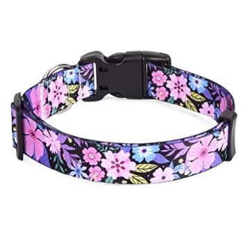 Mihqy Dog Collar with Bohemia Floral Tribal Geometric Patterns - Soft Ethnic Style Collar Adjustable...