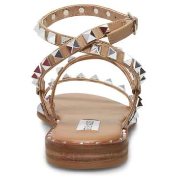Steve Madden Women's Travel Flat Sandal, Tan, 9