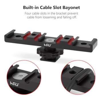 HSU Cold Shoe Mount Bracket - Triple Head Mount Adapter