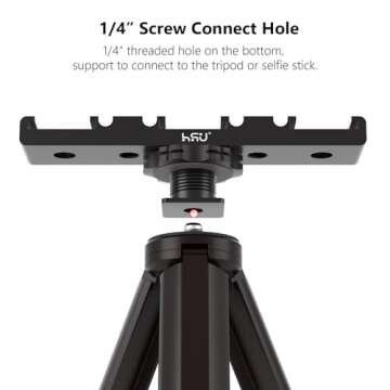 HSU Cold Shoe Mount Bracket - Triple Head Mount Adapter