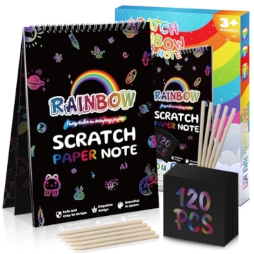 VopRog Scratch Art for Kids Rainbow Scratch Paper 130 Sheets