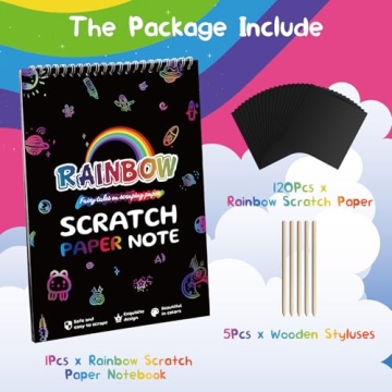 VopRog Scratch Art for Kids 130 Sheets Creative Craft Set
