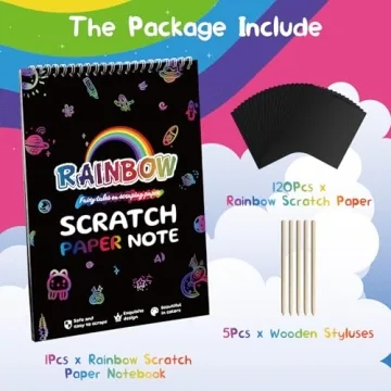 VopRog Scratch Art for Kids 130 Sheets Creative Craft Set