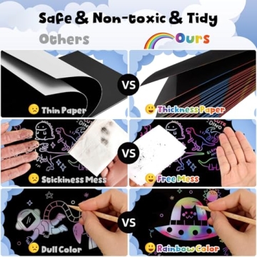 VopRog Scratch Art for Kids 130 Sheets Creative Craft Set