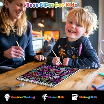 VopRog Scratch Art for Kids 130 Sheets Creative Craft Set