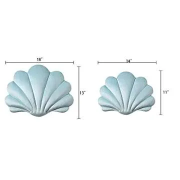 Ashler 3D Throw Pillows Shell Shaped Accent Throw Pillow, Soft Velvet Insert Included Cushion for Couch Bed Living Room, Pack of 1, Light Blue, 14 X 11 inches