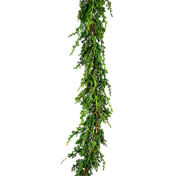Serene Spaces Living 5ft Artificial Double Cypress Garland - Beautiful Holiday Decor for Your Home