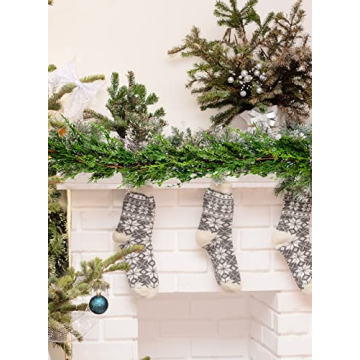 Serene Spaces Living 5ft Faux Cypress Garland for Christmas Decor