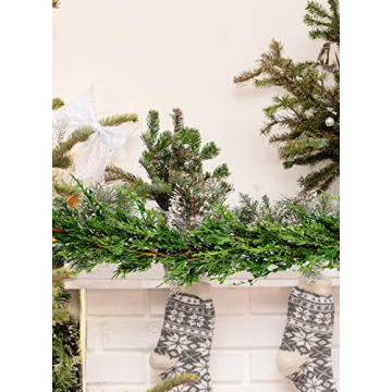 Serene Spaces Living 5ft Faux Cypress Garland for Christmas Decor