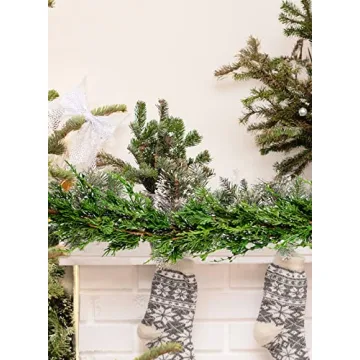 Serene Spaces Living 5ft Faux Cypress Garland for Christmas Decor