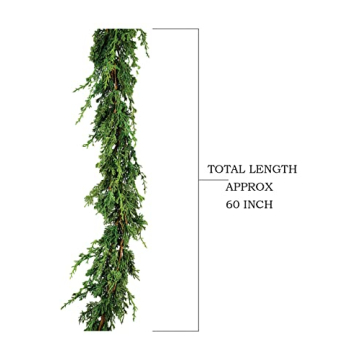 Serene Spaces Living 5ft Faux Cypress Garland for Christmas Decor