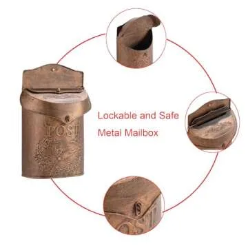 Stylish Phaxth Vintage Mailbox for Front Porch Decor