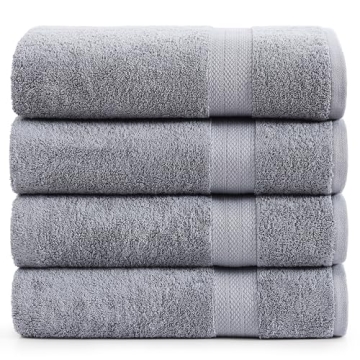 LANE LINEN Grey Bath Sheets Towels for Adults, 100% Cotton Extra Large Turkish Bath Towels, 4PC Hote...