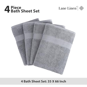 LANE LINEN Oversized Cotton Bath Sheets Set for Adults