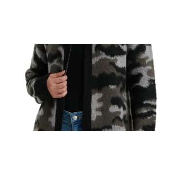 Lucky Brand womens Camo Cardigan Sweater, Grey Multi, Small US