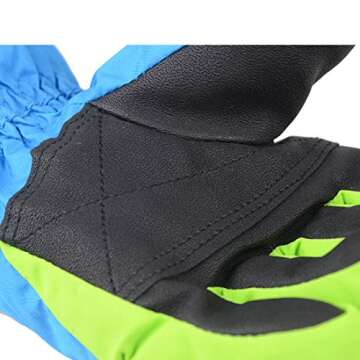 AMYIPO Kids Winter Snow Ski Gloves Children Snowboard Gloves for Boys Girls (Blue-3, 6-7 Years)