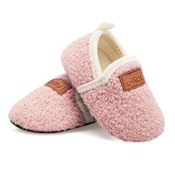 L-RUN Toddler Slipper Girl/Boy Indoor House Slipper Pink 5.5-6 Infant=EU22-23