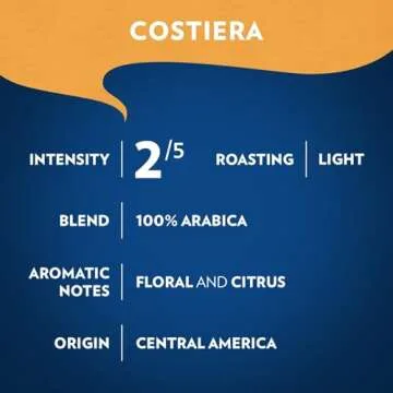 Lavazza Costiera Gran Aroma Ground Coffee 12oz Bag, Light Roast, Smooth and Aromatic Taste, Intensity 2/5, 100% Arabica, Ideal for Drip Brewers, (Pack of 1) - Package May Vary