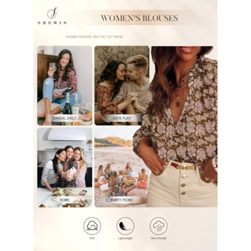 SHEWIN Women's Dressy Casual Floral Blouses for 2025