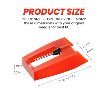 4 Pack Record Player Needle Replacement - Easy Install, High-Quality Ruby Tip