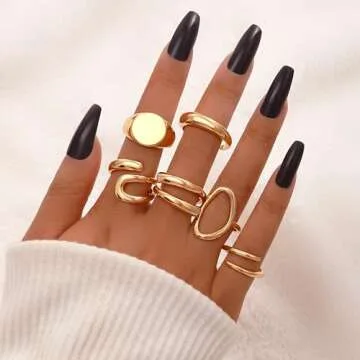 FAXHION 12PCS Stackable Rings Set for Women - Stylish Accessory