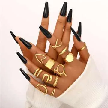 FAXHION 12PCS Stackable Rings Set for Women - Stylish Accessory