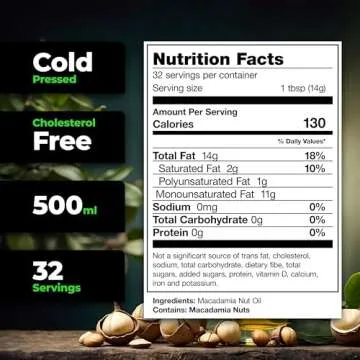 Species Nutrition Macadamia Nut Oil for Gourmet Cooking