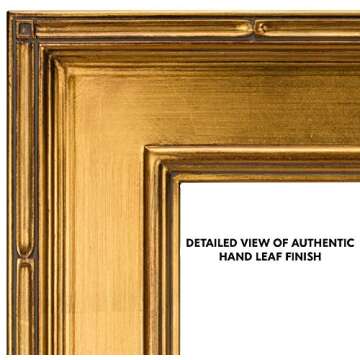 Museum Plein Aire Ornate Picture Frame - 8x10, Gold Leaf Oil Painting Frames | Hand Leafed High-End Antique Style Frames | Open Back Frames with No Glass or Backing