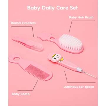 Baby Healthcare and Grooming Kit, Safety Newborn Nursery Baby Care Kit, with Hair Brush Comb, Nail C...