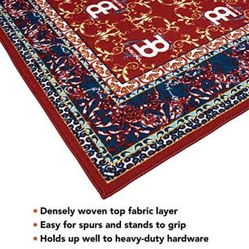 Drum Rug Mat (78" x 63"), Tightly Woven Durable Carpet Fabric for Spurs and Stands — Rubber Lined — Designed in Germany