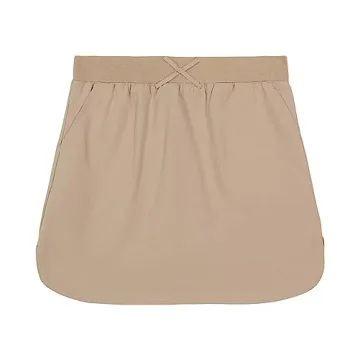 IZOD Girls' School Uniform Scooter Skirt - Khaki, Size 6X