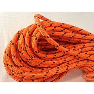 1/2 Inch by 200 Feet Double Braid Polyester Arborist Rigging Blue Ox Rope, Orange