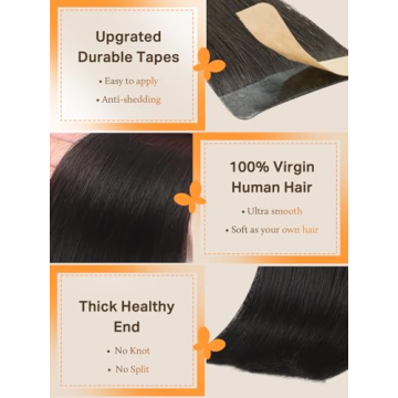DOORES 18 Inch Tape-in Remy Human Hair Extensions