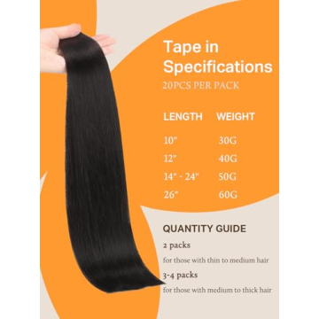 DOORES 18 Inch Tape-in Remy Human Hair Extensions